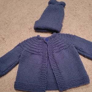 Crochet sweater and beanie set